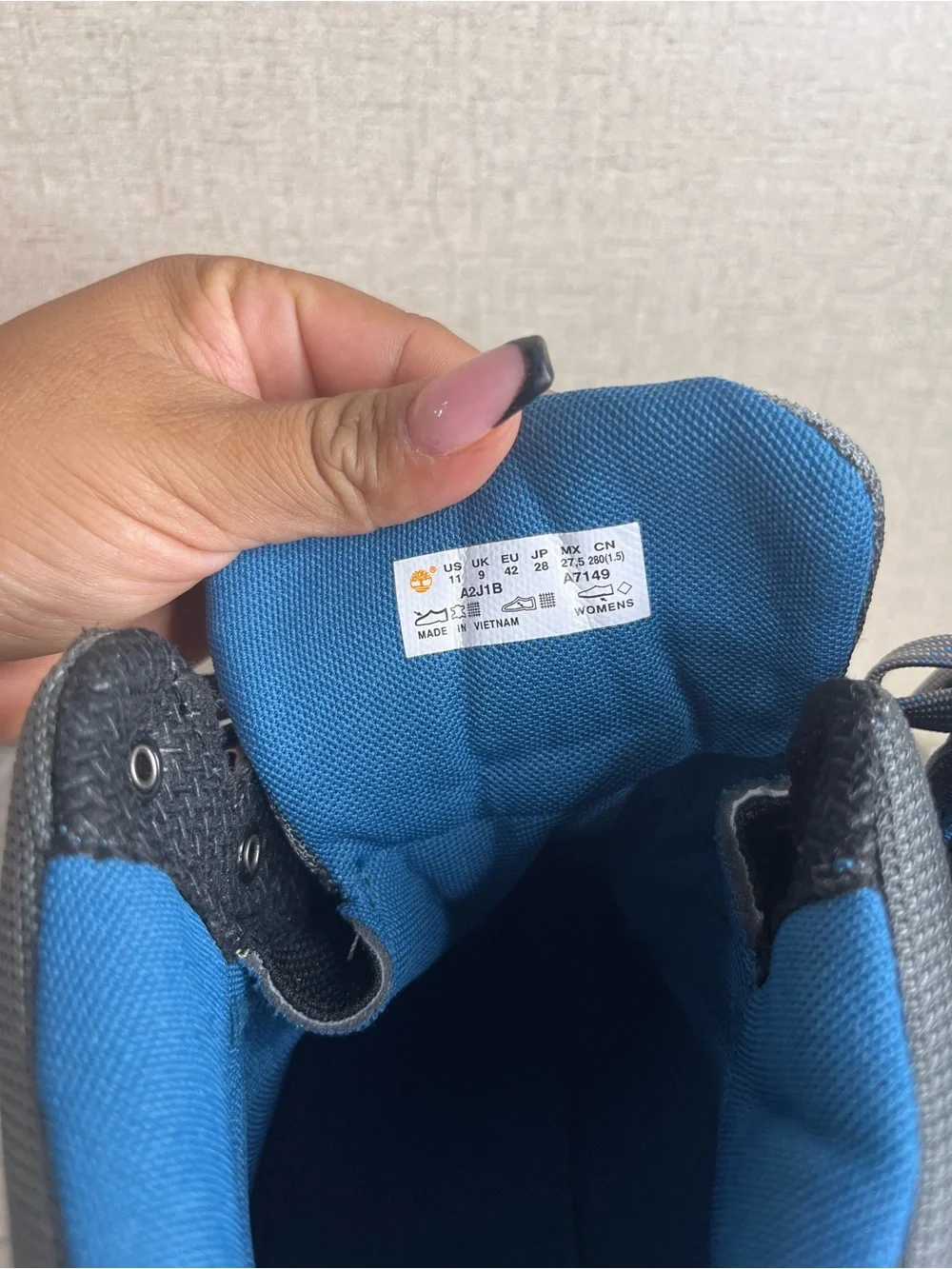 Timberland Gray and Blue Waterproof Hiking-Style Winter Boots